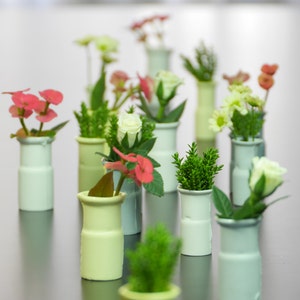 Mini porcelain vase Rohr15, small vase, contemporary vase, industrial design, white small flower vase, miniature porcelain vase image 2