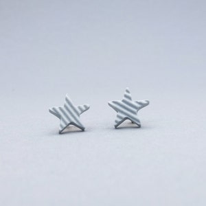 Modern porcelain star post earrings, gray post earrings, minimal post earrings, star posts, star earrings, contemporary jewelry