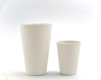 Minimalist porcelain mug, XL coffee cup, modern latte macchiato mug, contemporary ceramics, modern white mug, large white porcelain mug