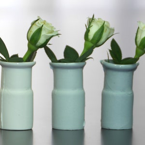 Mini porcelain vase Rohr15, small vase, contemporary vase, industrial design, white small flower vase, miniature porcelain vase image 3