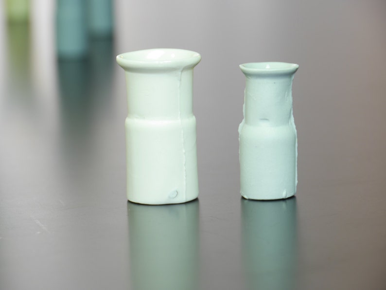 Mini porcelain vase Rohr15, small vase, contemporary vase, industrial design, white small flower vase, miniature porcelain vase image 4