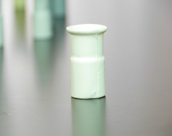 Mini porcelain vase "Rohr15", small vase, contemporary vase, industrial design, white small flower vase, miniature porcelain vase