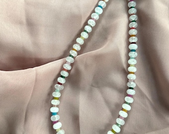 White Beaded Necklace - The Meadow Necklace - Handmade Layering Necklace - Minimalist Everyday Jewelry