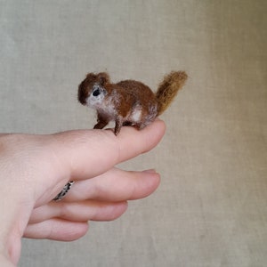 Micro Squirrel Felt toy Handmade Doll Soft Sculpture OOAK Needle Felted Wool Animals New... I will make this item for your order image 2