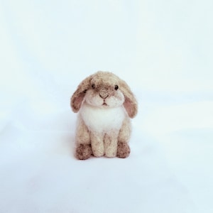 Bunny Felt toy Handmade Doll Soft Sculpture Needle Felted Wool Animals rabbit Felting art toy  Felted Bunny