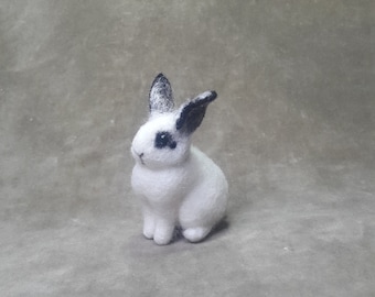 Bunny Felt toy Handmade Doll Soft Sculpture Needle Felted Wool Animals rabbit Felting art toy  Felted Bunny