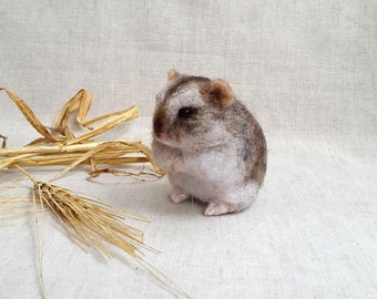 Hamster Felt Toys Needle Wool Animals Sculpture Felted Hamster Handmade gift I will make this item for your order