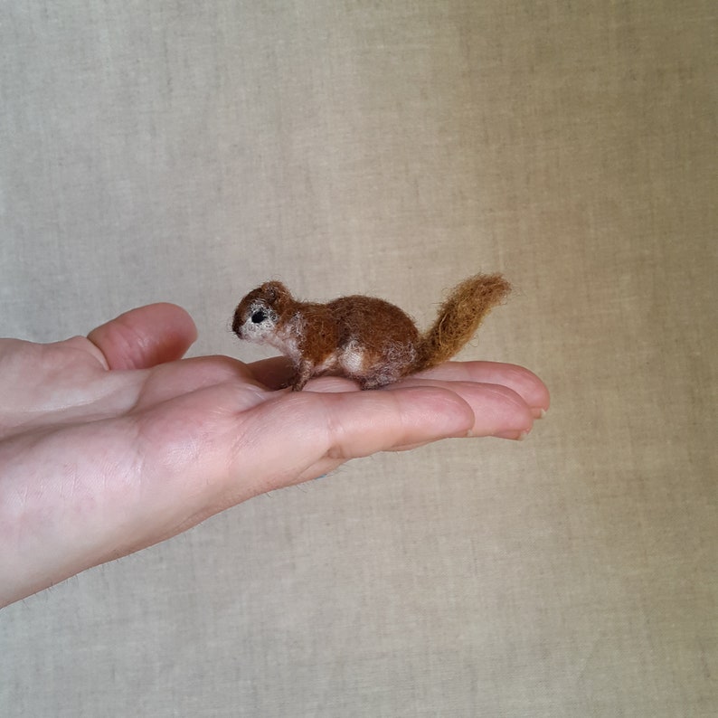 Micro Squirrel Felt toy Handmade Doll Soft Sculpture OOAK Needle Felted Wool Animals New... I will make this item for your order image 8