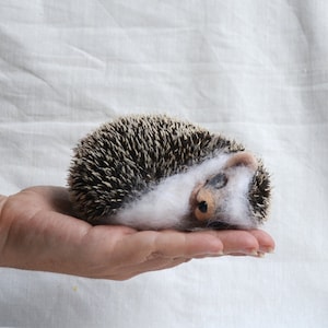 Hedgehog "Little Sleepyhead" Felt toys Needle Wool Animals Sculpture Felted Hedgehog Handmade gift ... I will make this item for your order