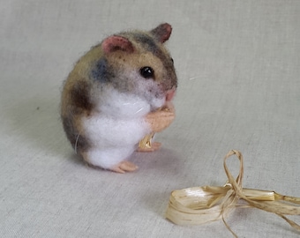 Hamster Felt Toys Needle Wool Animals Sculpture Felted Hamster Handmade gift I will make this item for your order