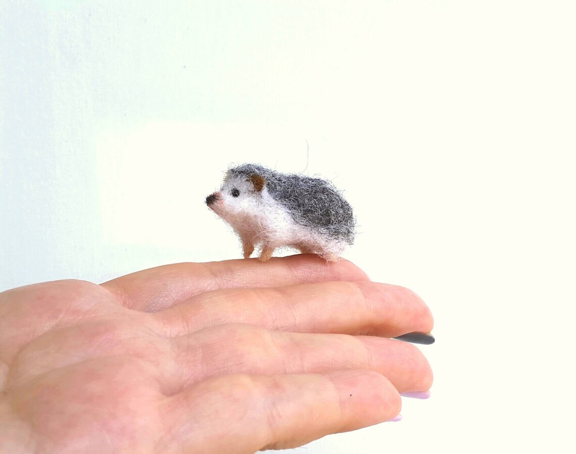 Micro hedgehog....Felt toy Handmade Doll Soft Sculpture OOAK Etsy