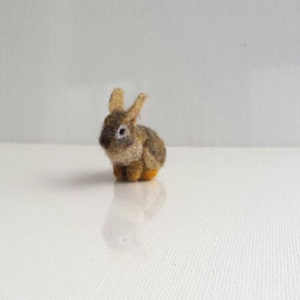 Micro Bunny Needle Felted Toy Handmade Doll Soft Sculpture OOAK Needle Felted Wool Animals I will make this item for your order image 7