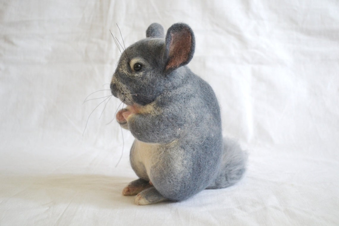 Chinchilla....Felt toy portrait similarity of your pet.... I Etsy