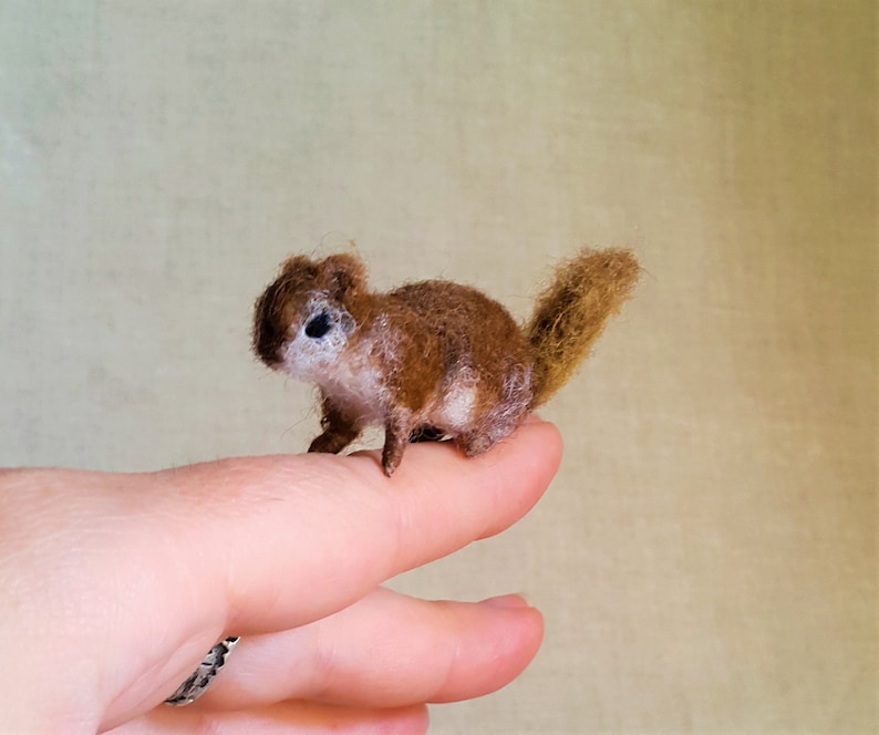 Micro Squirrel Felt toy Handmade Doll Soft Sculpture OOAK Needle Felted Wool Animals New... I will make this item for your order image 1