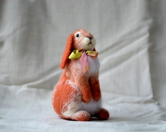 Easter bunny....Felt toy Handmade Doll Soft Sculpture OOAK Needle Felted Wool Animals New... I will make this item for your order