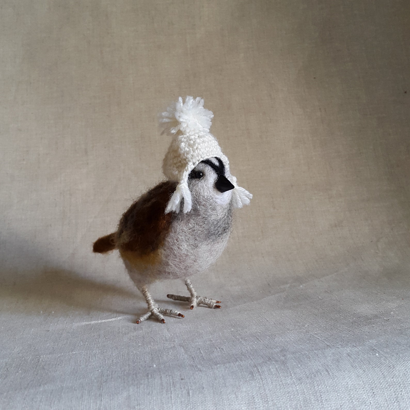 Needle Felted Birds Felted Birds in a Hat Felted Animals Etsy