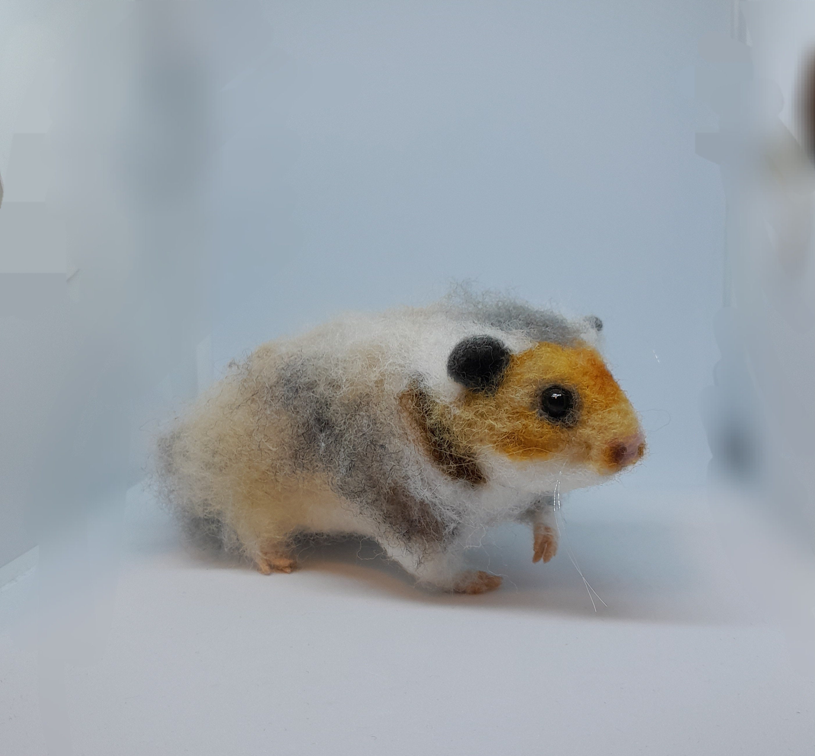 Needle Felting DIY Wool Felt Kit Chubby Little Hamster : English Material  Kit 