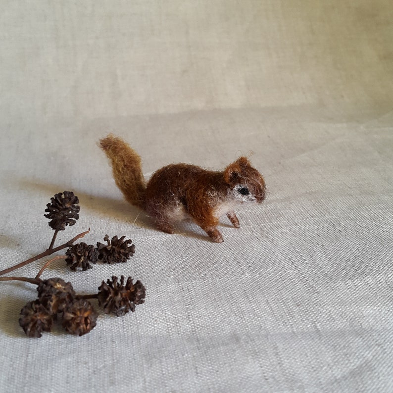 Micro Squirrel Felt toy Handmade Doll Soft Sculpture OOAK Needle Felted Wool Animals New... I will make this item for your order image 4