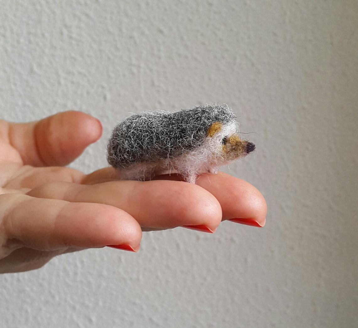 Micro hedgehog....Felt toy Handmade Doll Soft Sculpture OOAK Etsy