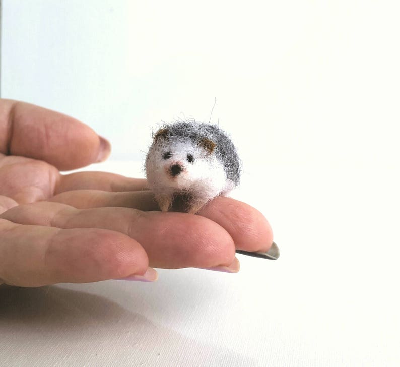 Micro hedgehog....Felt toy Handmade Doll Soft Sculpture OOAK Needle Felted Wool Animals New... I will make this item for your order image 2