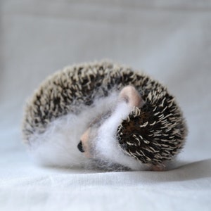 Hedgehog Little Sleepyhead Felt toys Needle Wool Animals Sculpture Felted Hedgehog Handmade gift ... I will make this item for your order image 4