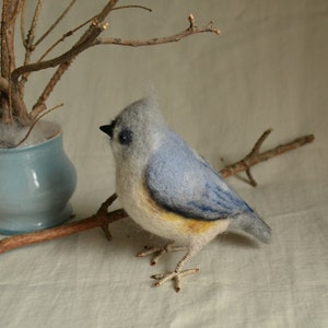 Felt toy Tufted Titmouse..... I will make this item for your order image 2