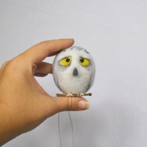 Christmas Owl Holiday Ornament Wool Needle Felt Decoration Woodland Tree Waldorf Bird Home Decor image 5