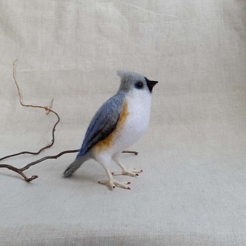 Felt toy Tufted Titmouse..... I will make this item for your order image 6