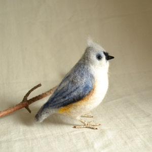 Felt toy Tufted Titmouse..... I will make this item for your order image 1