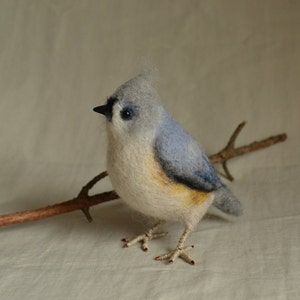 Felt toy Tufted Titmouse..... I will make this item for your order image 4