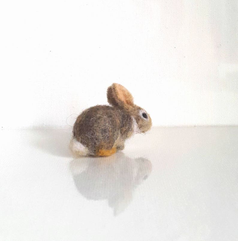 Micro Bunny Needle Felted Toy Handmade Doll Soft Sculpture OOAK Needle Felted Wool Animals I will make this item for your order image 2