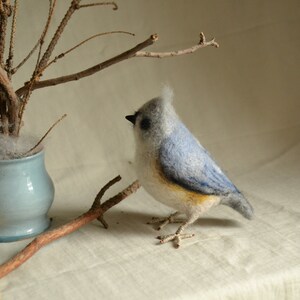 Felt toy Tufted Titmouse..... I will make this item for your order image 5