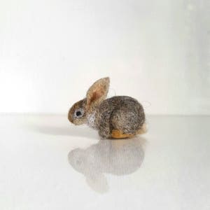 Micro Bunny Needle Felted Toy Handmade Doll Soft Sculpture OOAK Needle Felted Wool Animals I will make this item for your order image 3