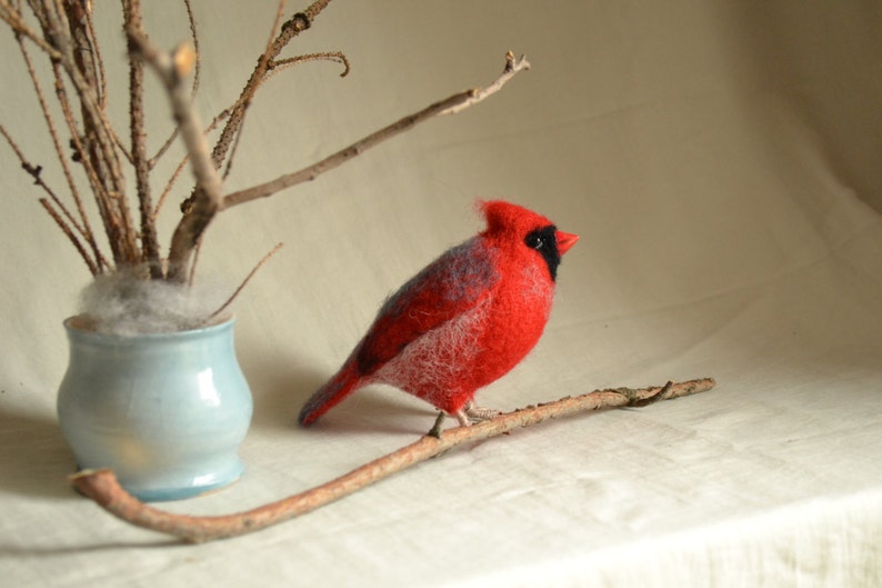 Felt toy Cardinal..... I will make this item for your order image 4
