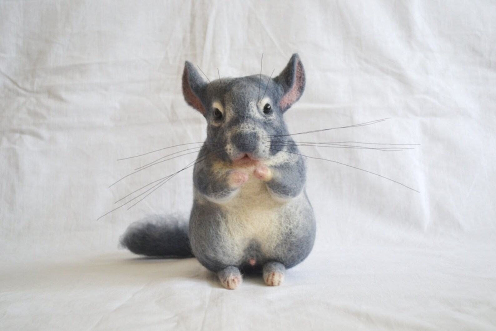 Chinchilla....Felt toy portrait similarity of your pet.... I Etsy