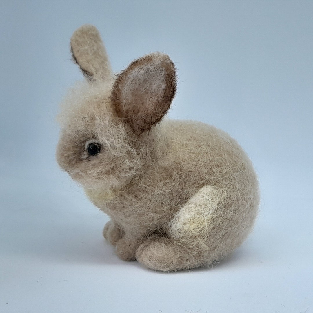 Bunny Felt Toy Handmade Doll Soft Sculpture Needle Felted Wool Animals ...