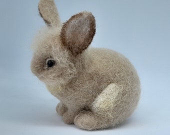 Bunny Felt toy Handmade Doll Soft Sculpture Needle Felted Wool Animals rabbit Felting art toy  Felted Bunny