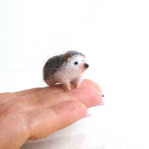 Micro hedgehog....Felt toy Handmade Doll Soft Sculpture OOAK Needle Felted Wool Animals New... I will make this item for your order image 3
