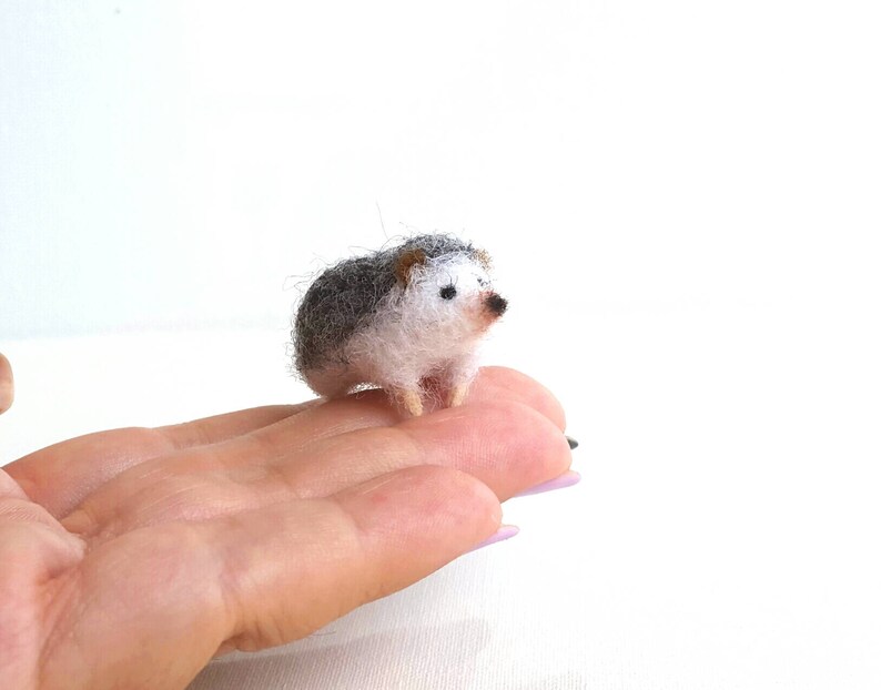 Micro hedgehog....Felt toy Handmade Doll Soft Sculpture OOAK Needle Felted Wool Animals New... I will make this item for your order image 3