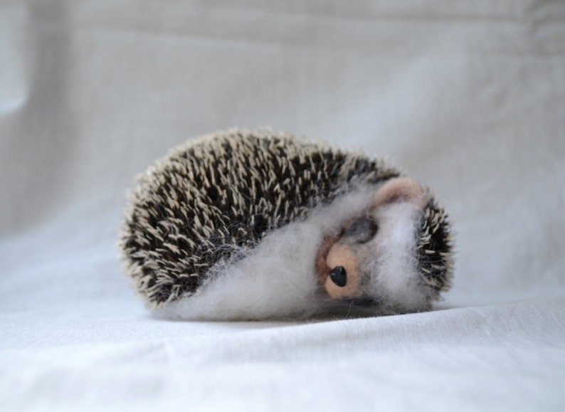 Hedgehog Little Sleepyhead Felt toys Needle Wool Animals Sculpture Felted Hedgehog Handmade gift ... I will make this item for your order image 2