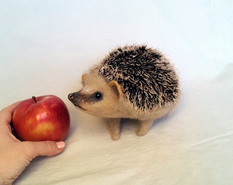 Hedgehog big Felt toys Needle Wool Animals Sculpture Felted Hedgehog Handmade gift ... I will make this item for your order