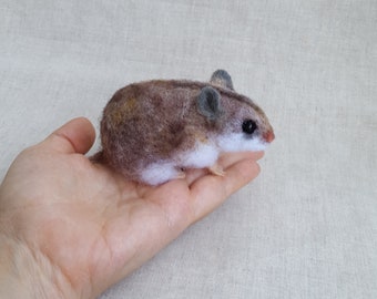 Dzungarian Hamster Felt Toys Needle Wool Animals Sculpture Felted Hamster Handmade gift I will make this item for your order