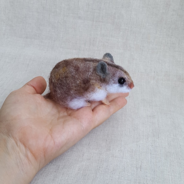 Dzungarian Hamster Filz Spielzeug Nadelwolle Tiere Skulptur gefilzt Hamster Handgemacht Geschenk Ich werde diesen Artikel für Ihre Bestellung machen