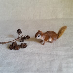Micro Squirrel Felt toy Handmade Doll Soft Sculpture OOAK Needle Felted Wool Animals New... I will make this item for your order image 3