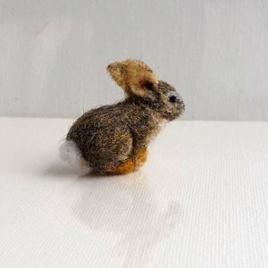 Micro Bunny Needle Felted Toy Handmade Doll Soft Sculpture OOAK Needle Felted Wool Animals I will make this item for your order image 6