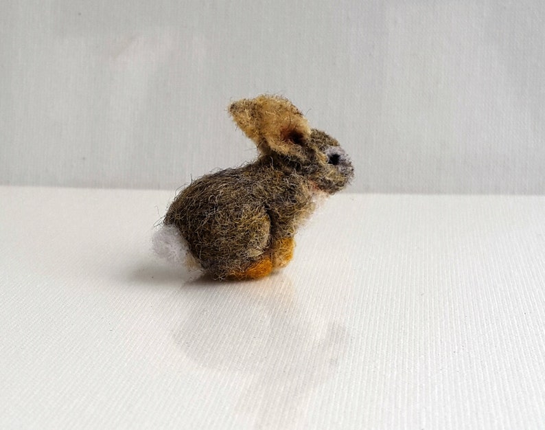 Micro Bunny Needle Felted Toy Handmade Doll Soft Sculpture OOAK Needle Felted Wool Animals I will make this item for your order image 6