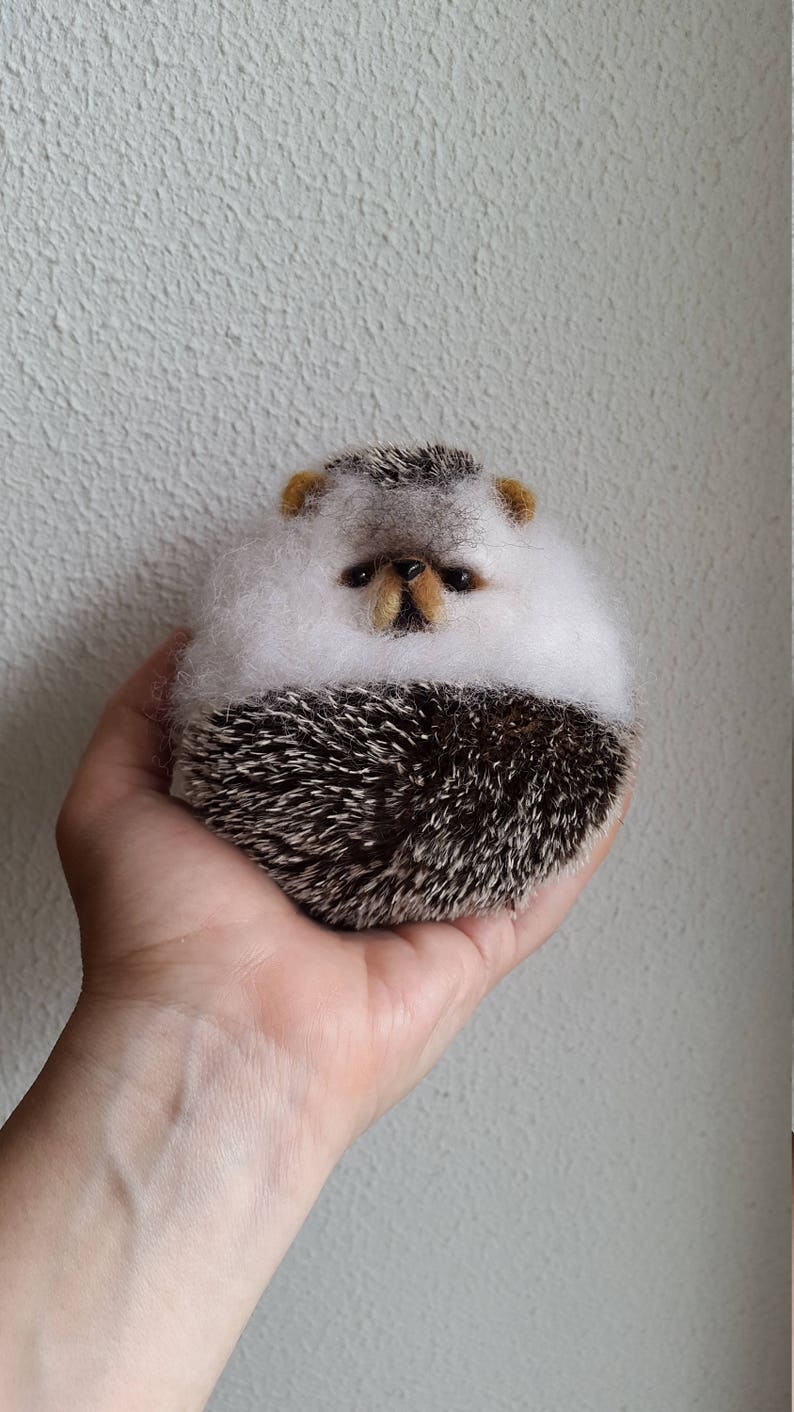 Hedgehog lump Felt Toys Needle Wool Animals Sculpture Felting Hedgehog Handmade Toys Felting Animals Felting Art Toy image 6