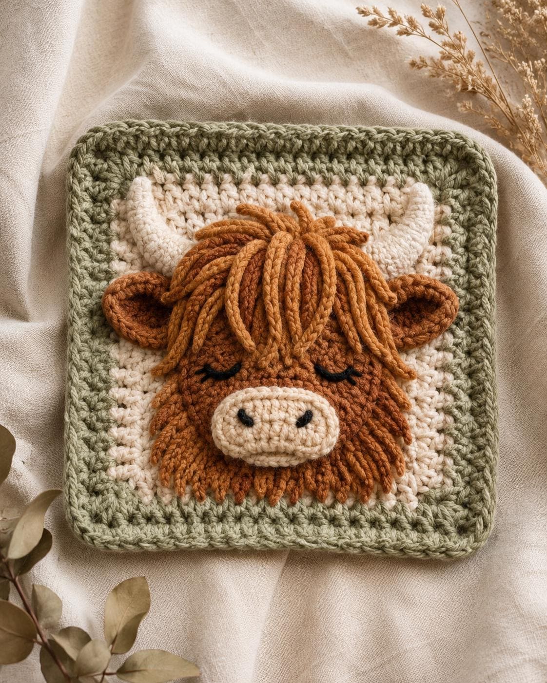 Highland Cow Granny Square