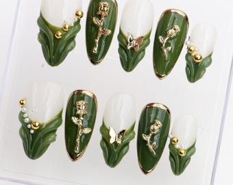 Custom press on nails,False Nails for Birthday Event Party Holiday Vacation,Gift For Her,Japanese nails,Long Stiletto nails/y2k style Nails