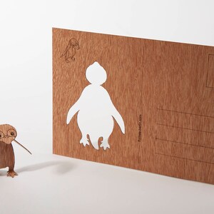 Postkarten aus Holz – Pinguin 3er-Set